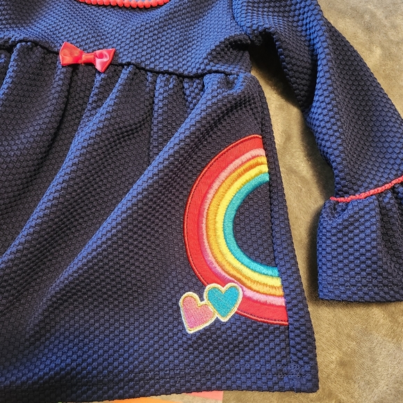 Nannette Kids 2 Piece Set, Rainbow Blouse with Leggings, Size 5 - Picture 3 of 8